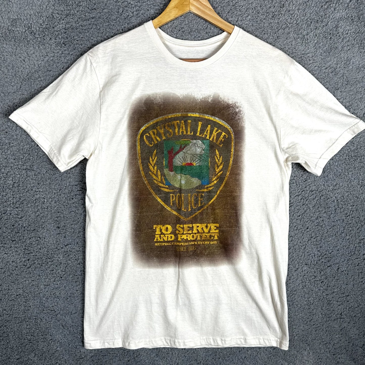 Friday The 13th T-Shirt Men's Medium Camp Crystal Lake Police Horror Movie