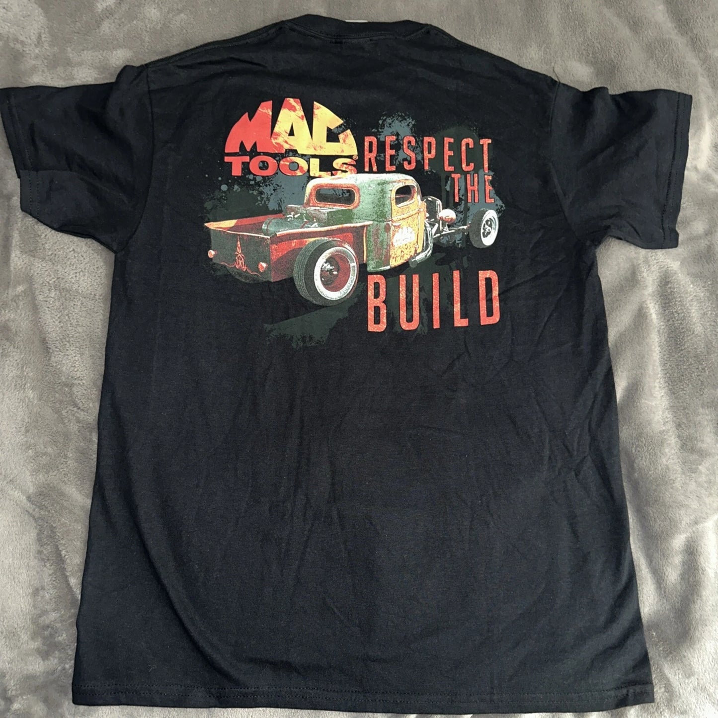 Mac Tools Black T-Shirt Respect The Build Hot Rod Rat Classic Car Sz M