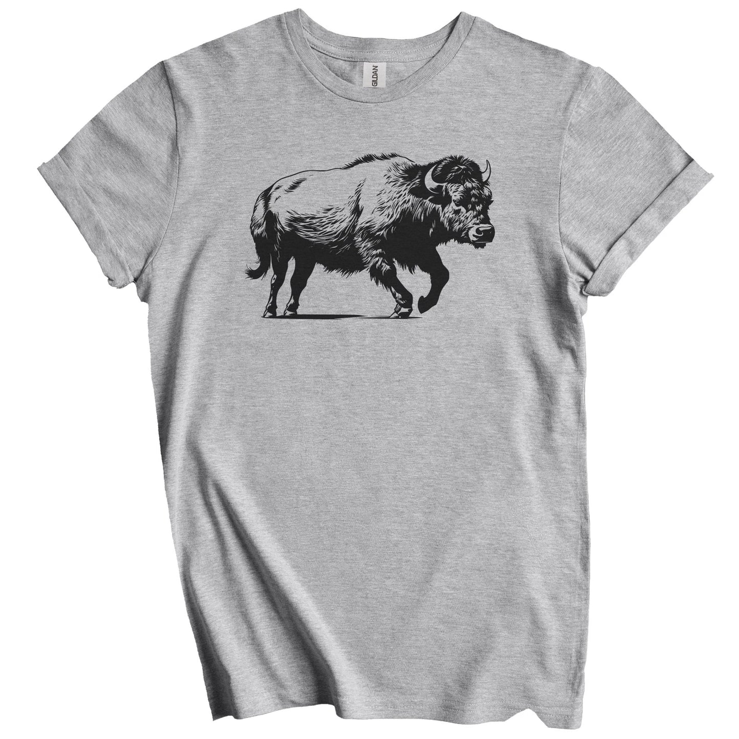 Roaming Bison Retro Buffalo Animal T-Shirt - Minimalist Buffalo Shirt for Men