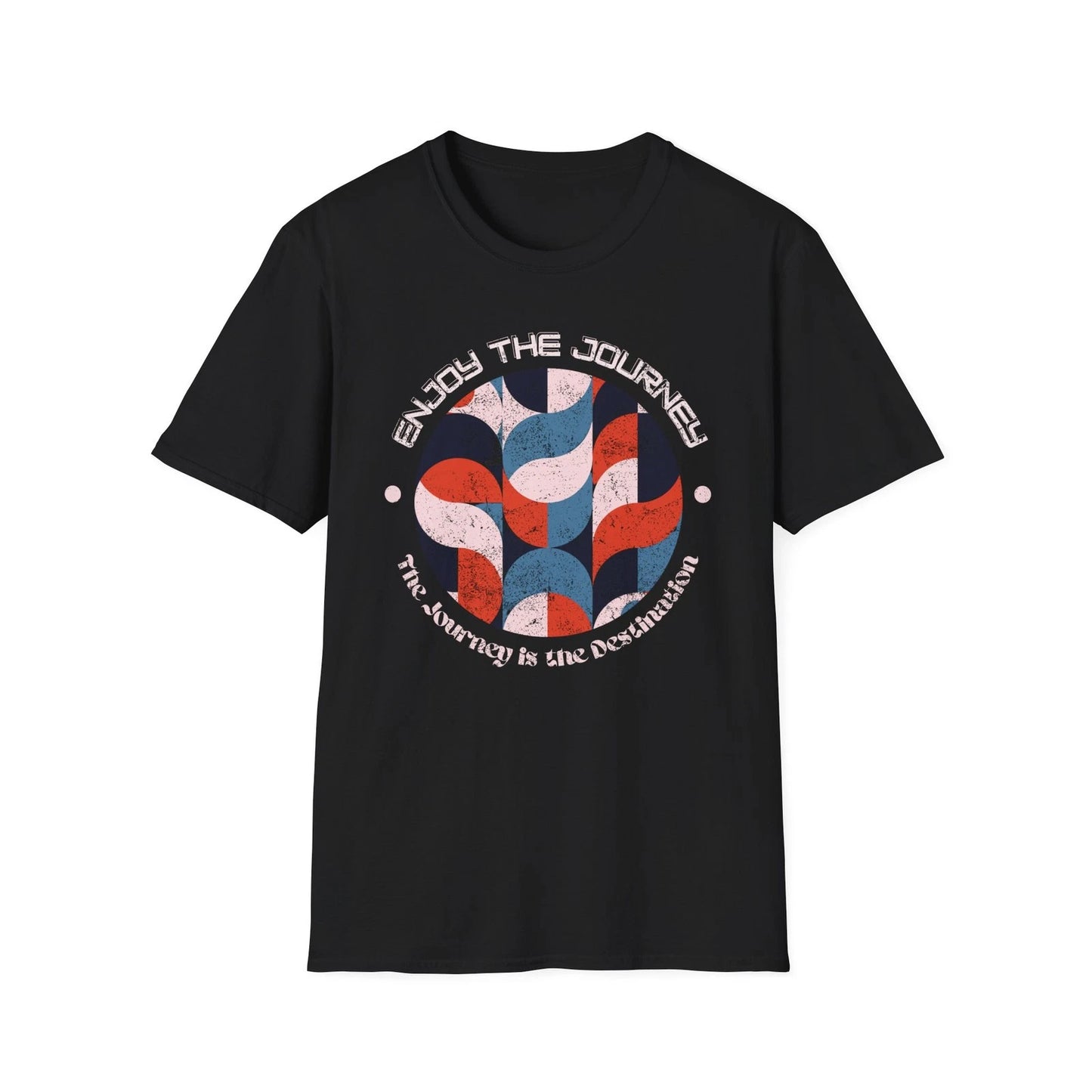 Enjoy the Journey graphic T-Shirt | Retro Abstract Wave Pattern