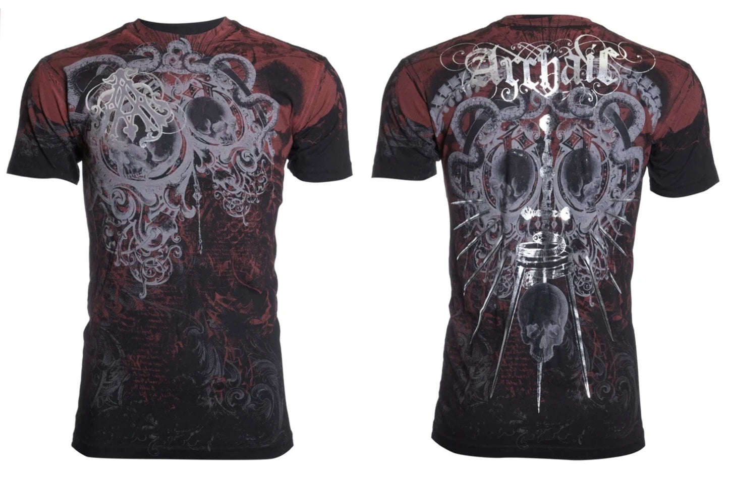Archaic By Affliction Men's T-Shirt STURZHEIM Cross Black Biker M-3XL
