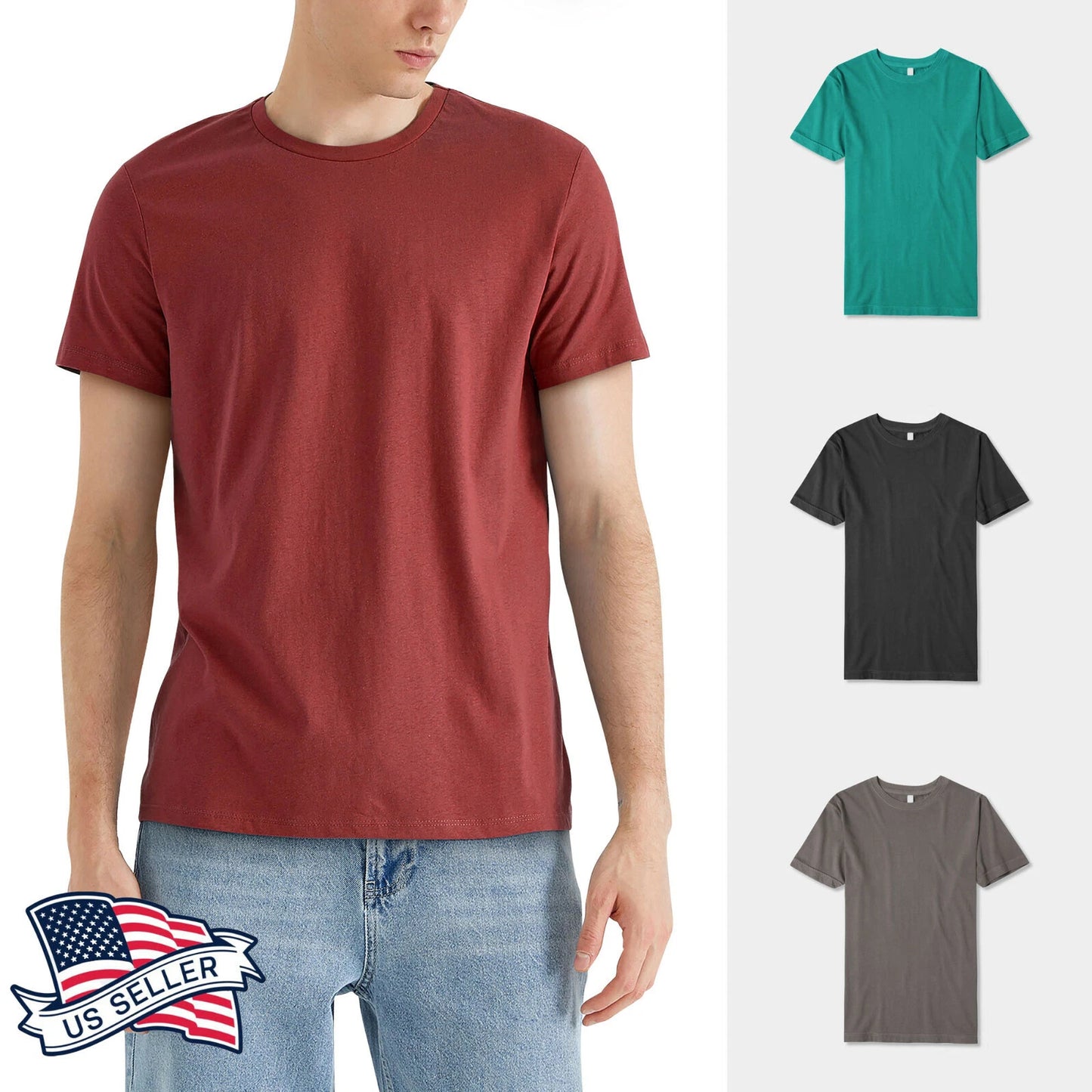 Men's Organic Premium Cotton Garment Dye Short Sleeve T Shirt