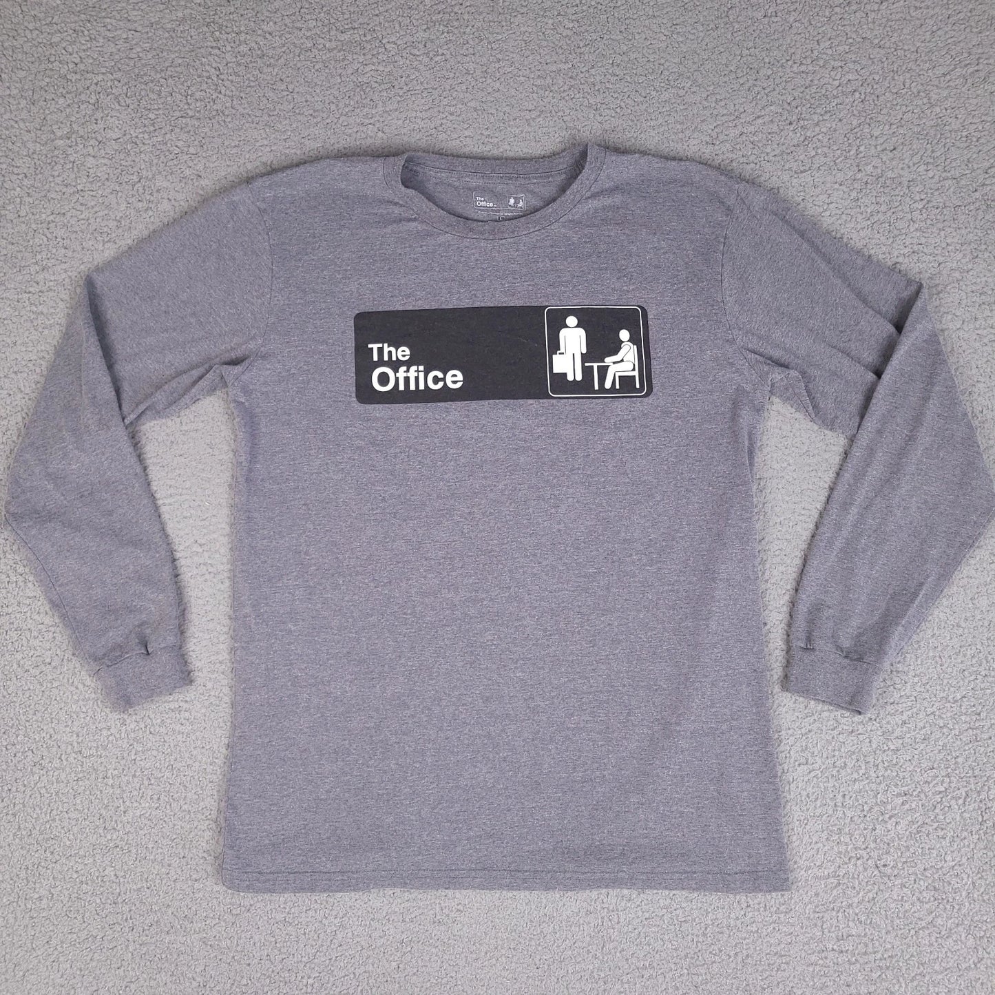The Office T-Shirt Mens Large Gray Long Sleeve Dwight Michael Graphic Tee