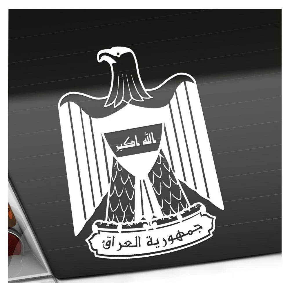 Iraq Coat of Arms Decal Sticker 25 Colours Neon Matt
