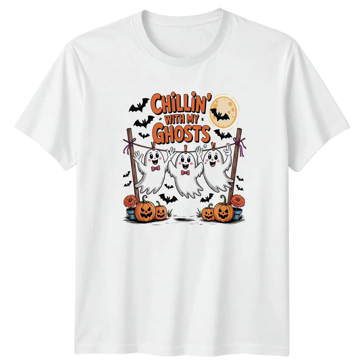 Chillin With My Ghosts T-Shirt Cute Ghost Halloween Halloween Gift