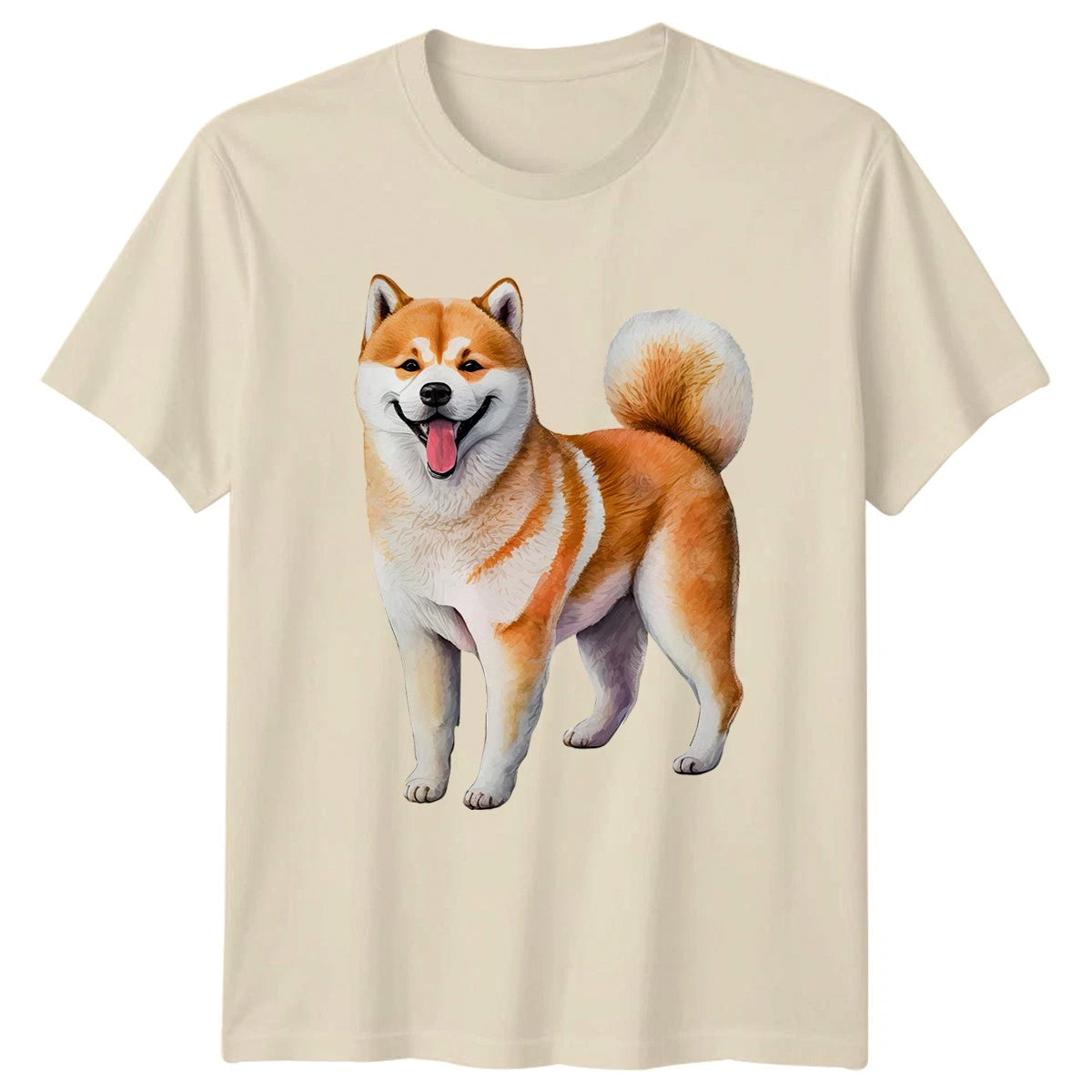 Akita Dog Breed Animals Mens T-Shirt Womens Tee Graphic Unisex Top
