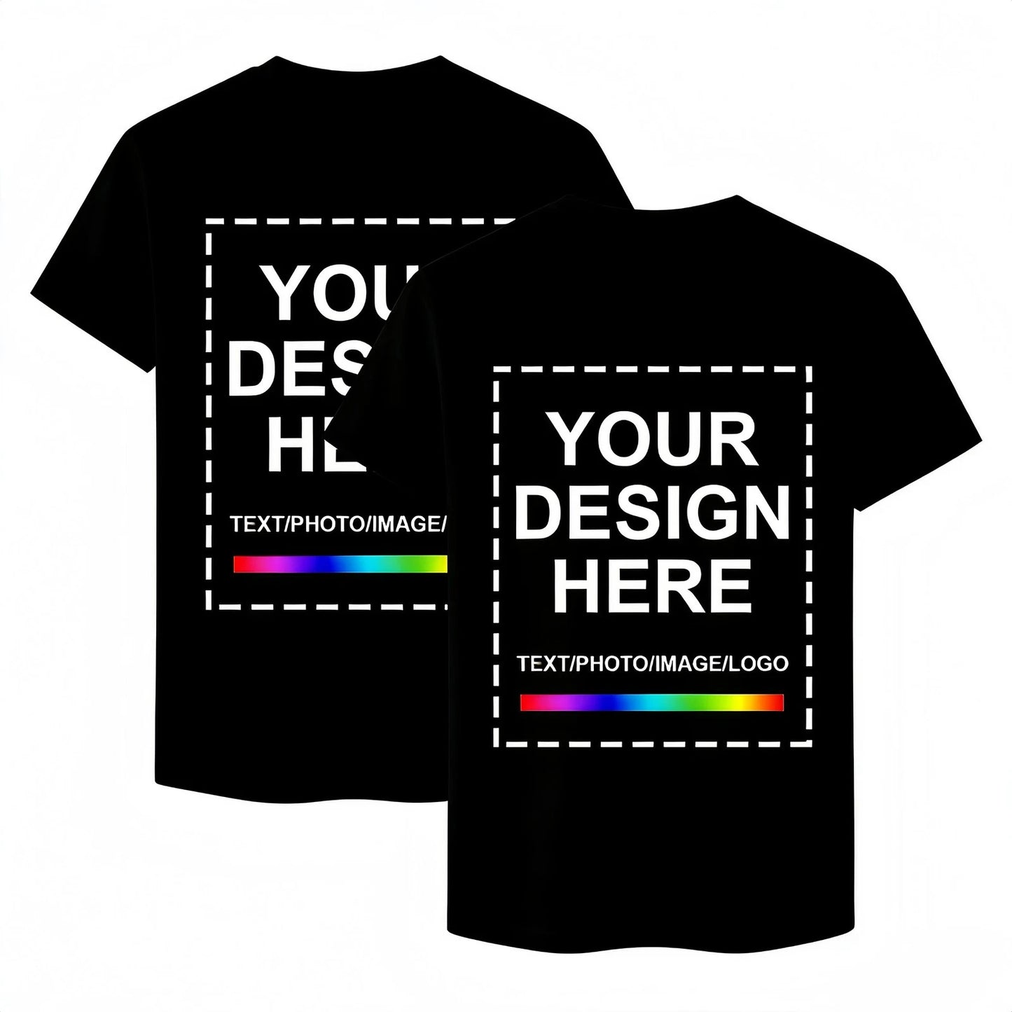 Personalized custom-made T-shirts with the text and photo printing you specify.