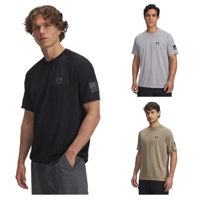 Under Armour 6004090 Men's UA Freedom Tech Tee Short Sleeve Graphic T-Shirt