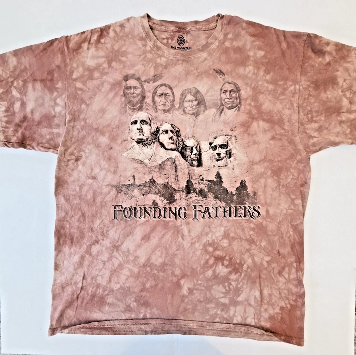 The Mountain Founding Fathers Tie Dye T Shirt 2XL Dusty Rose Cotton US History