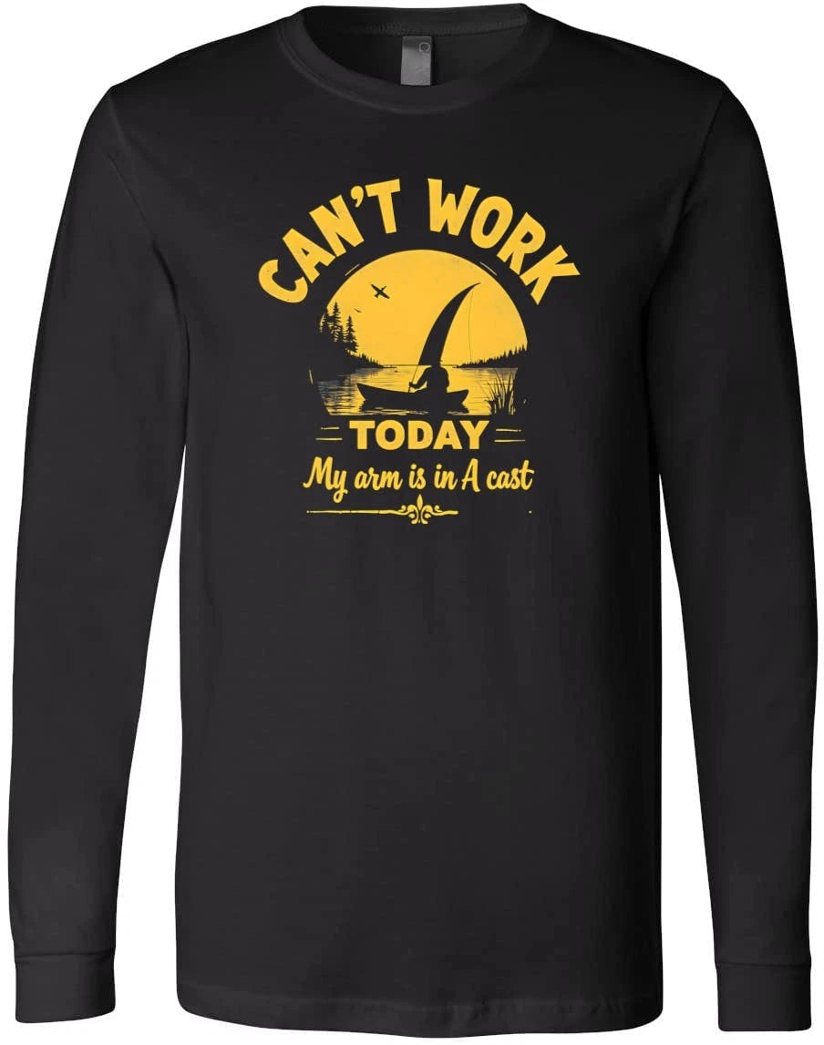 Funny Fishing Quote Gift – Can't Work Today Humor – Witty Graphic T-Shirt
