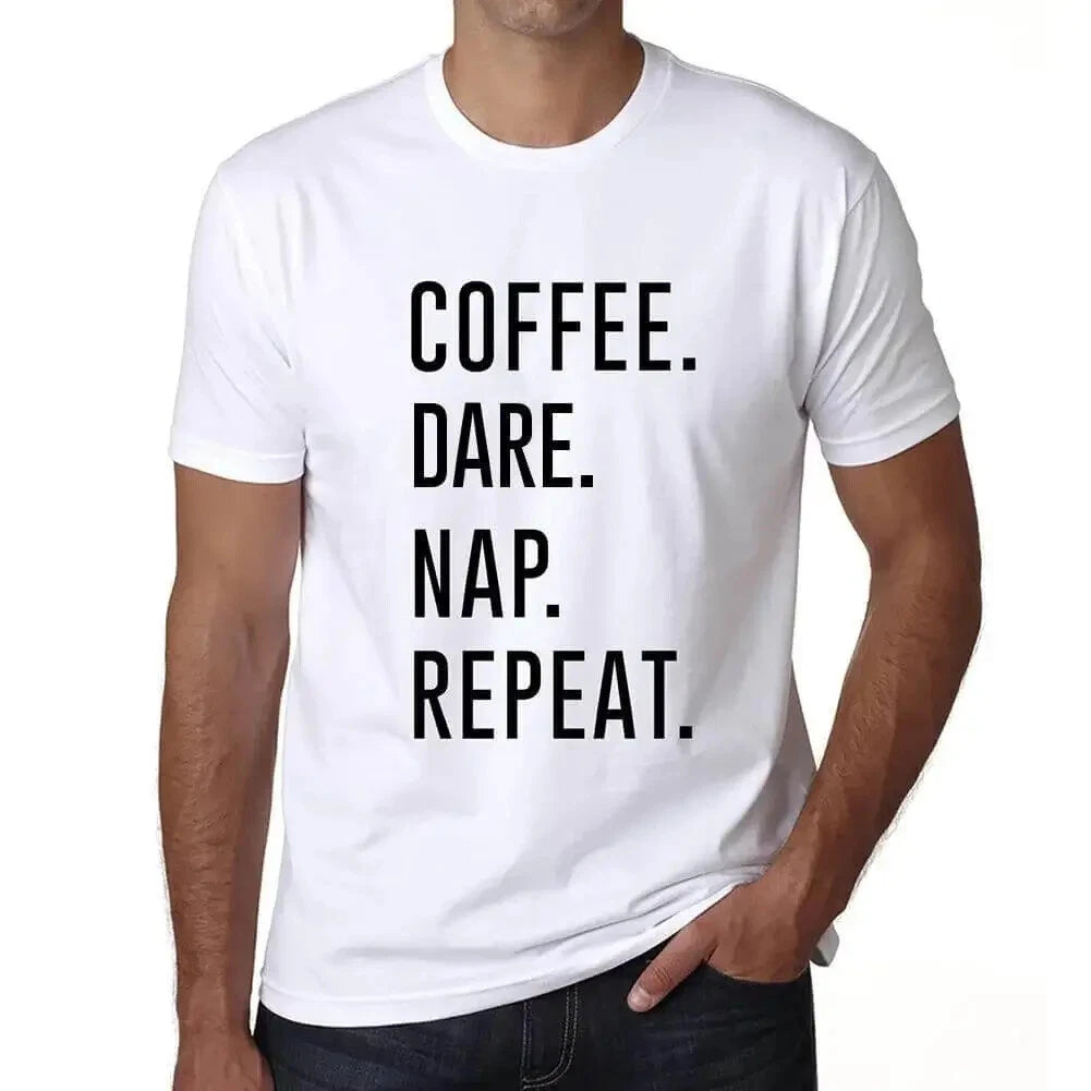 ULTRABASIC men's t-shirt coffee challenge nap rehearsal coffee dare nap repeat