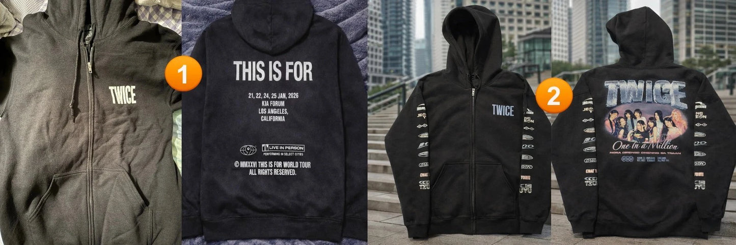 SALE! TWICE This Is For 2026 Tour LA Pop-up Zip Hoodie