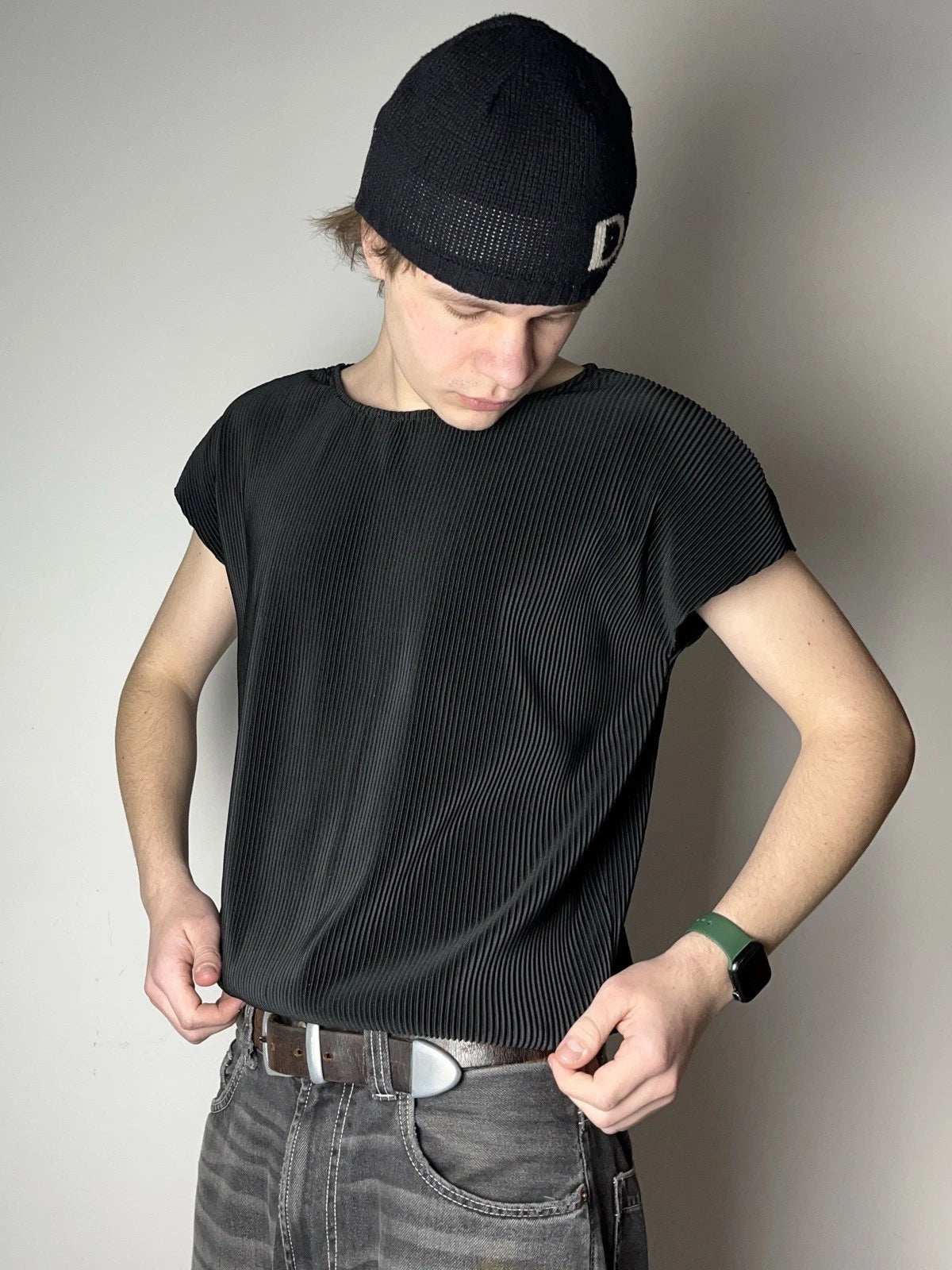 ๐ฅ90's Issey Miyake Pleats Please Style Vintage Japan Sleeveless Tank T Shirt