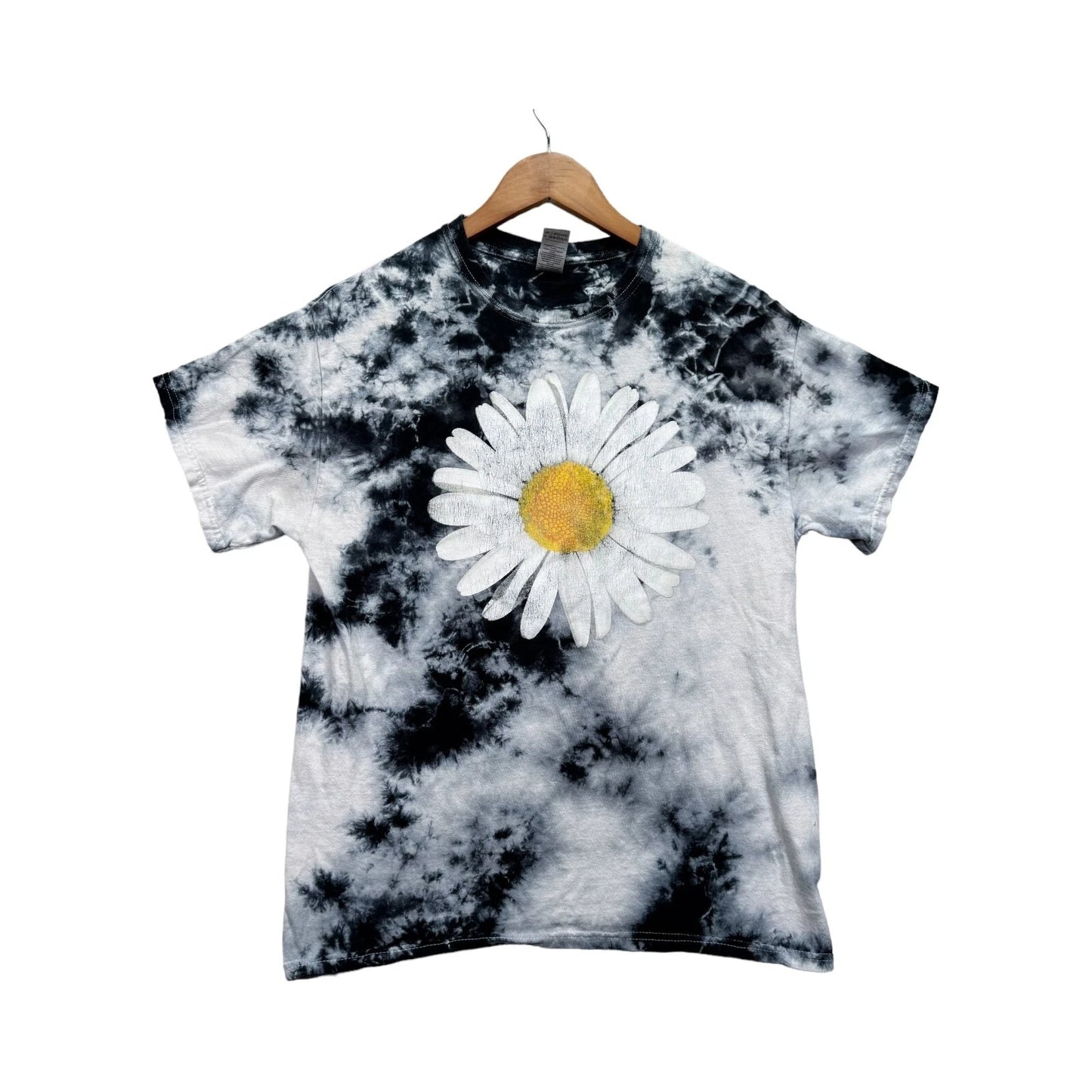 Daisy Flower Black White Hippy Festival Summer Tee Tie Dye T-Shirt Men's sz M