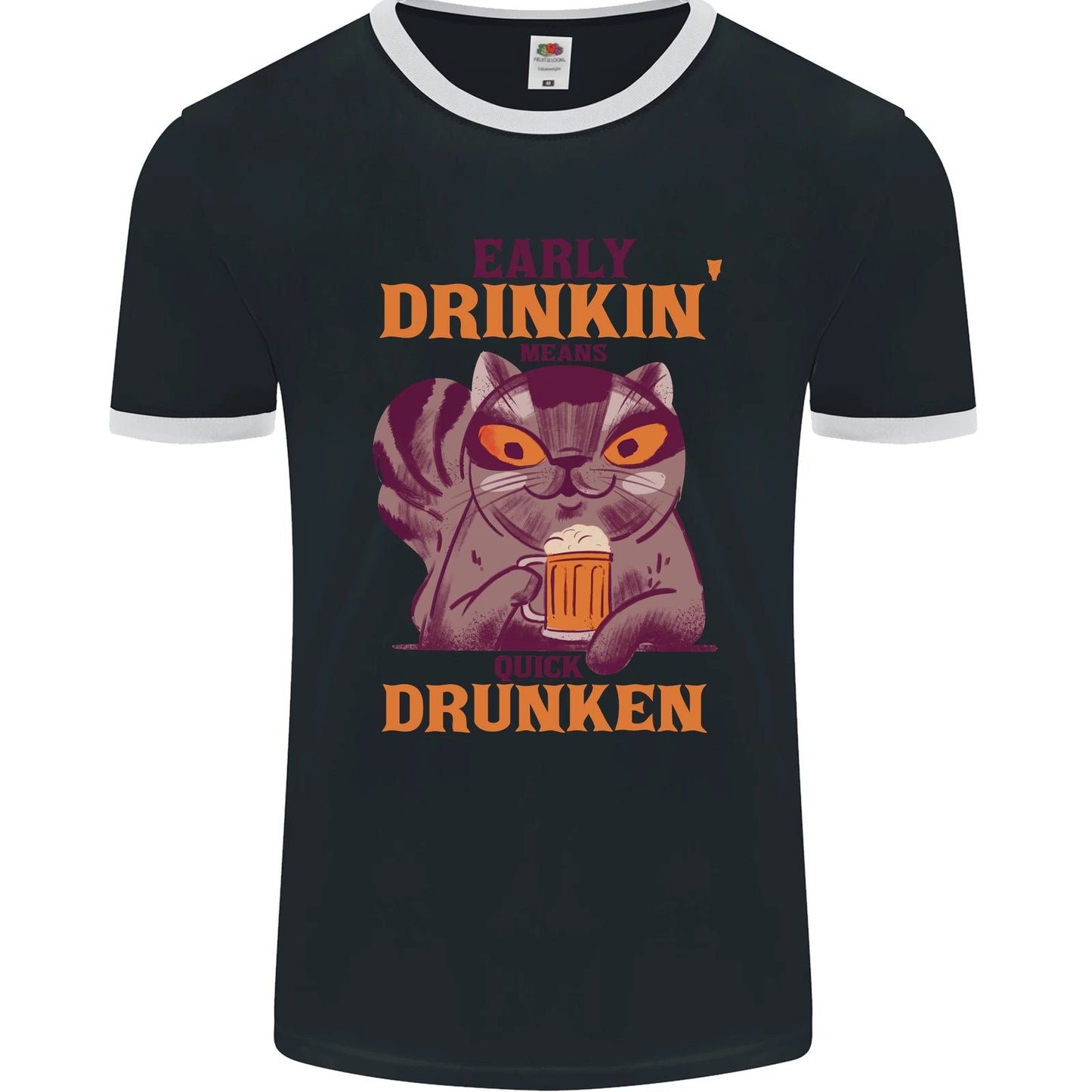 Early Drinkin' Quick Drunken Funny Beer Alcohol Mens Ringer T-Shirt FotL