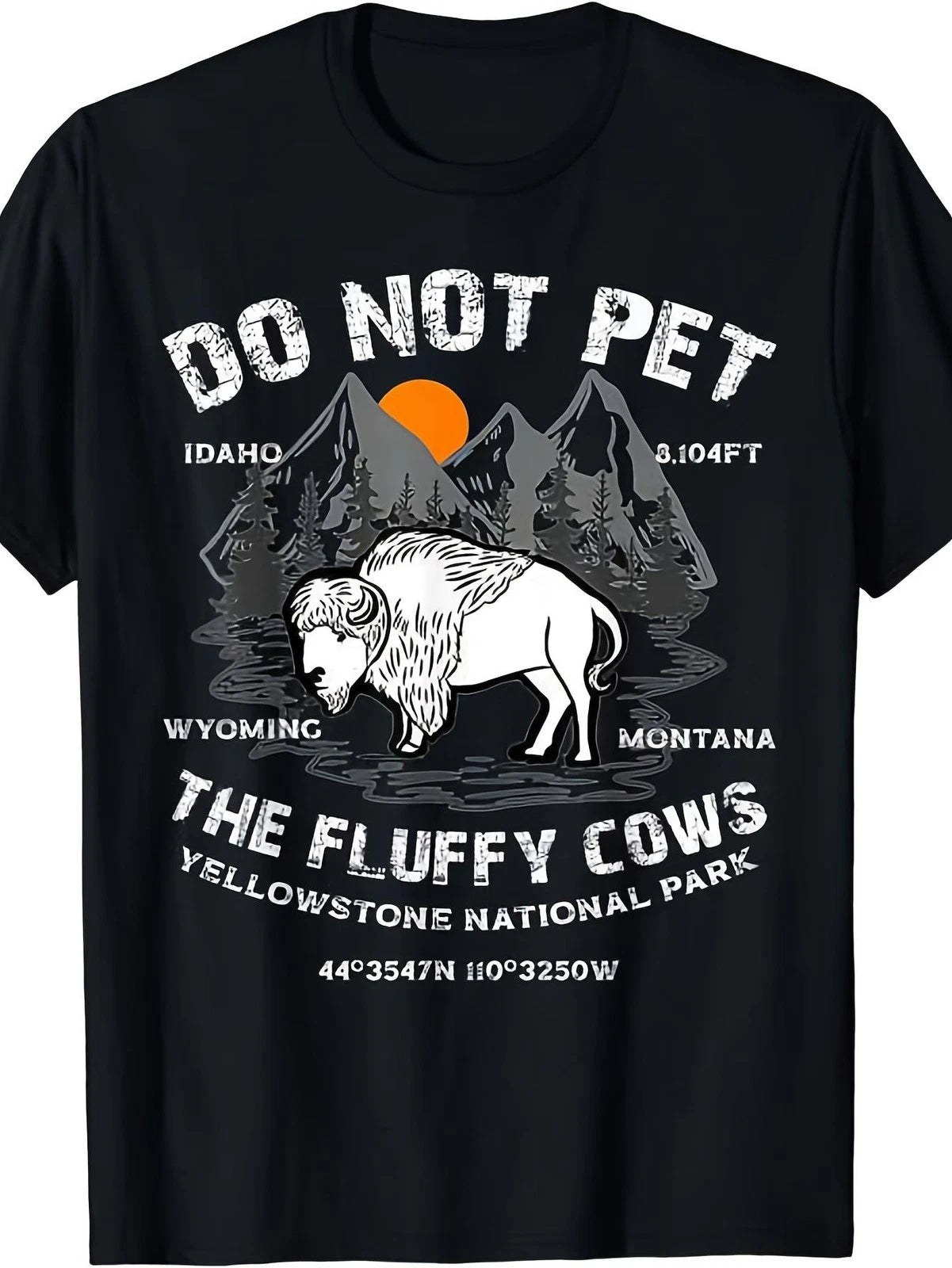 Funny Do Not Pet The Fluffy Cows Bison National Park T-Shirt