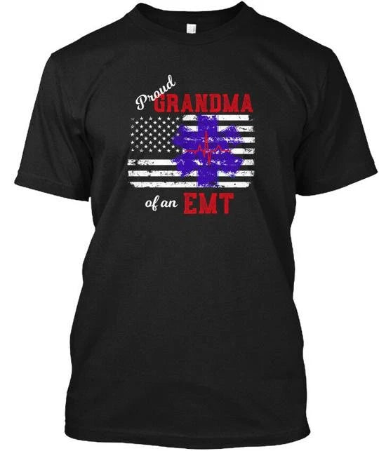 Proud Grandma Of An Emt Paramedic T-Shirt Made in the USA Size S to 5XL