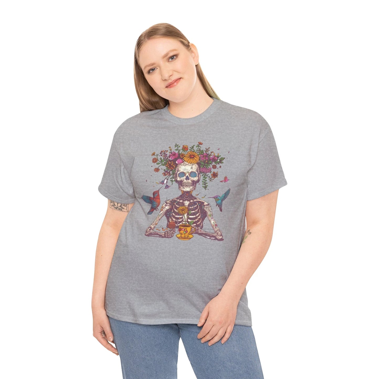 Coffee T-Shirt | Funny Caffeine Lover Retro Vintage Boho Skeleton tee