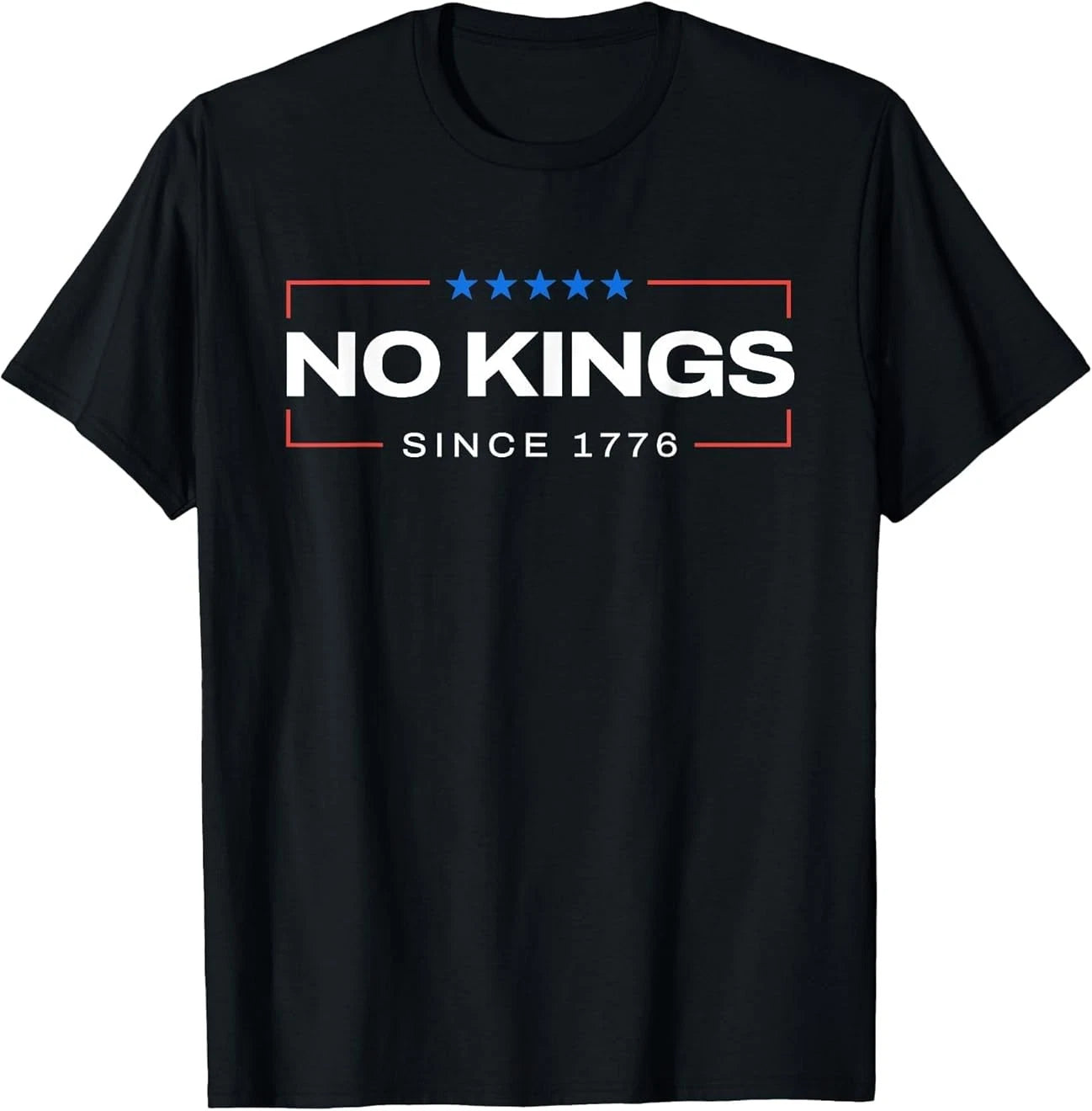 No Kings Since 1776 T-Shirt Simple Patriotic USA Freedom Graphic Tee