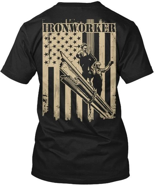 Ironworker Flag -ironworker - T-Shirt Made in the USA Size S to 5XL