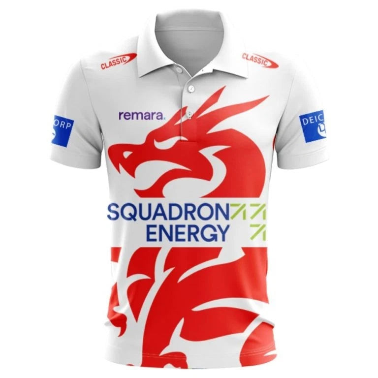 NRL St. George Illawarra Dragons Custom Name Number 2025 Warm Up Jersey Polo Shi