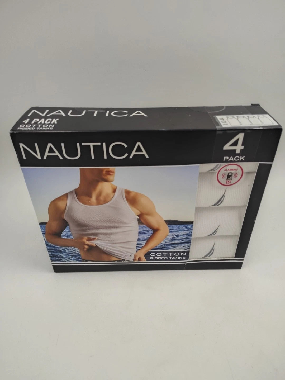 NEW 4-Pack Nautica Mens Ribbed Tank Top Shirt Tagless Undershirt White - Large