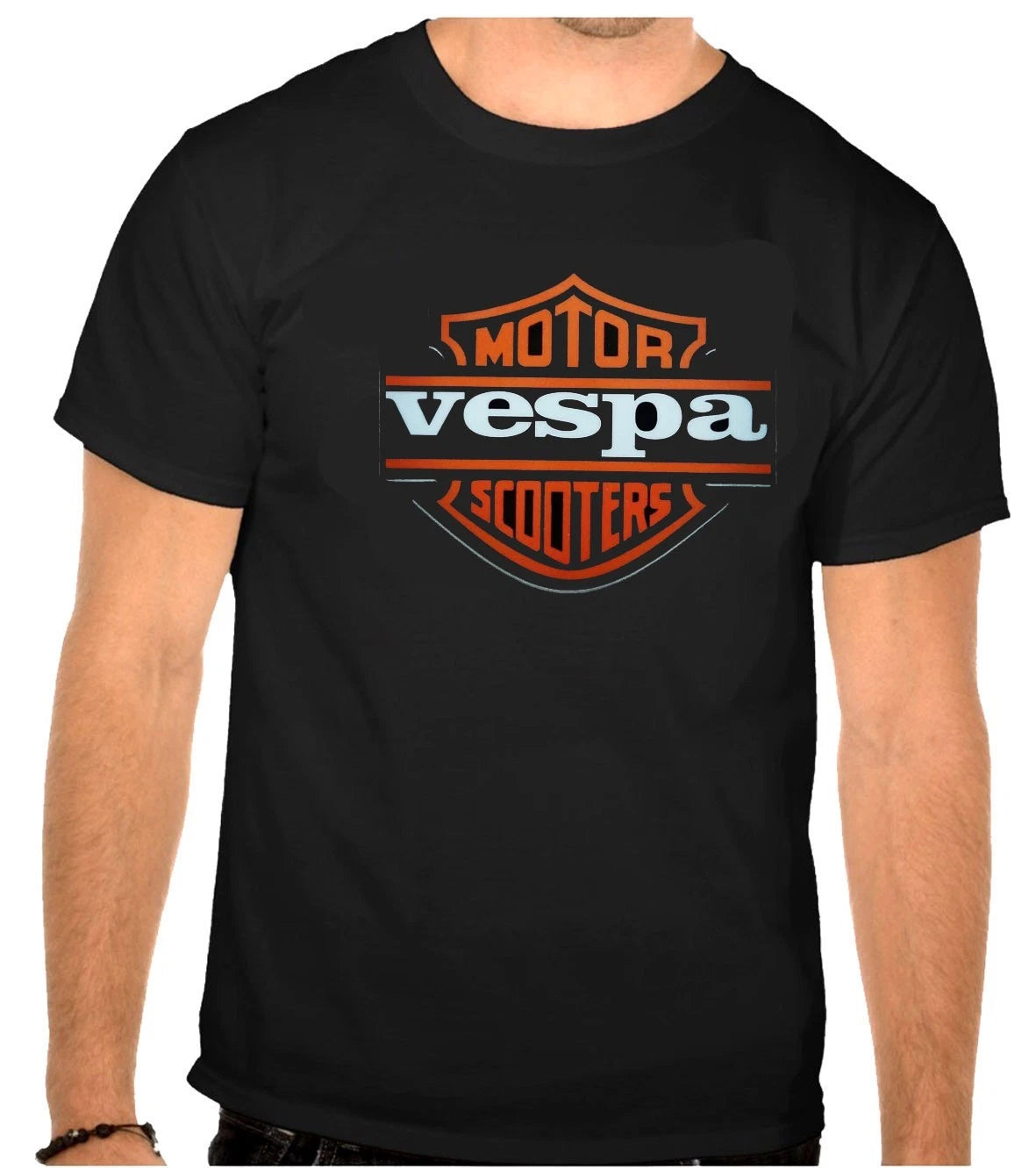 Vespa Scooter Logo Black T-Shirt -1268