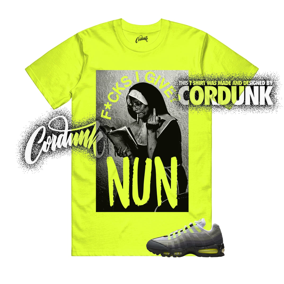 Air Max 95 Big Bubble Neon Yellow Black Cool Grey OG 2026 T Shirt Match NUN