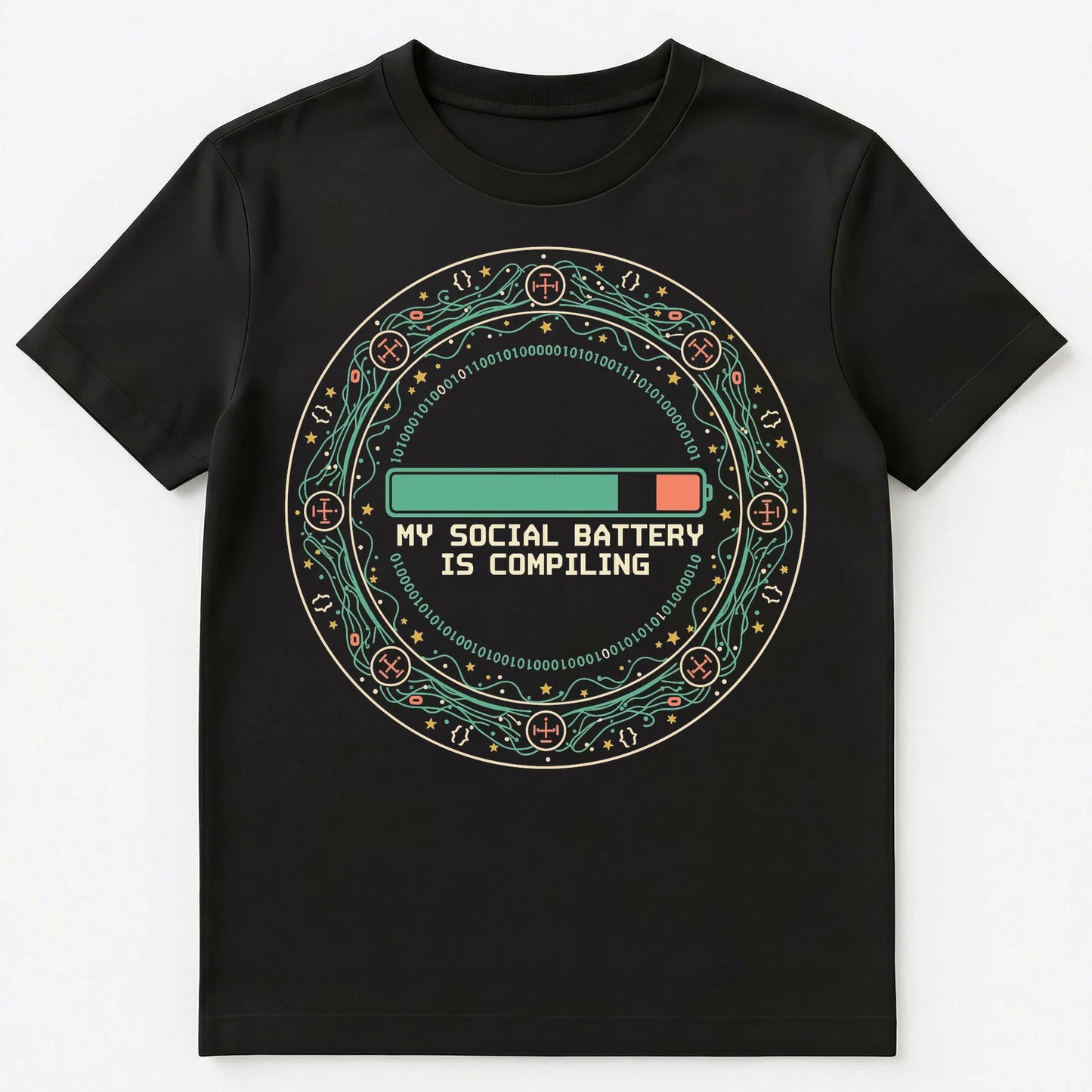 Programmer Introvert Social Recharge Coding Humor Unisex T-Shirt