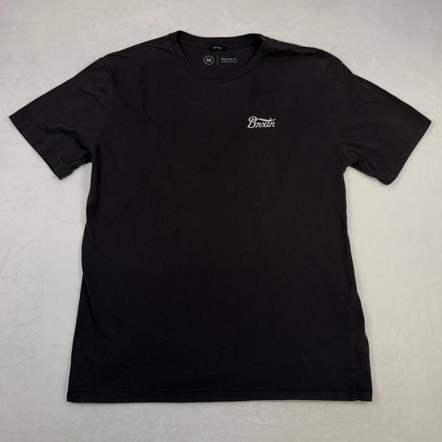 Brixton Men's Premium Fit T-Shirt Size Medium Black Short Sleeve Logo Skate