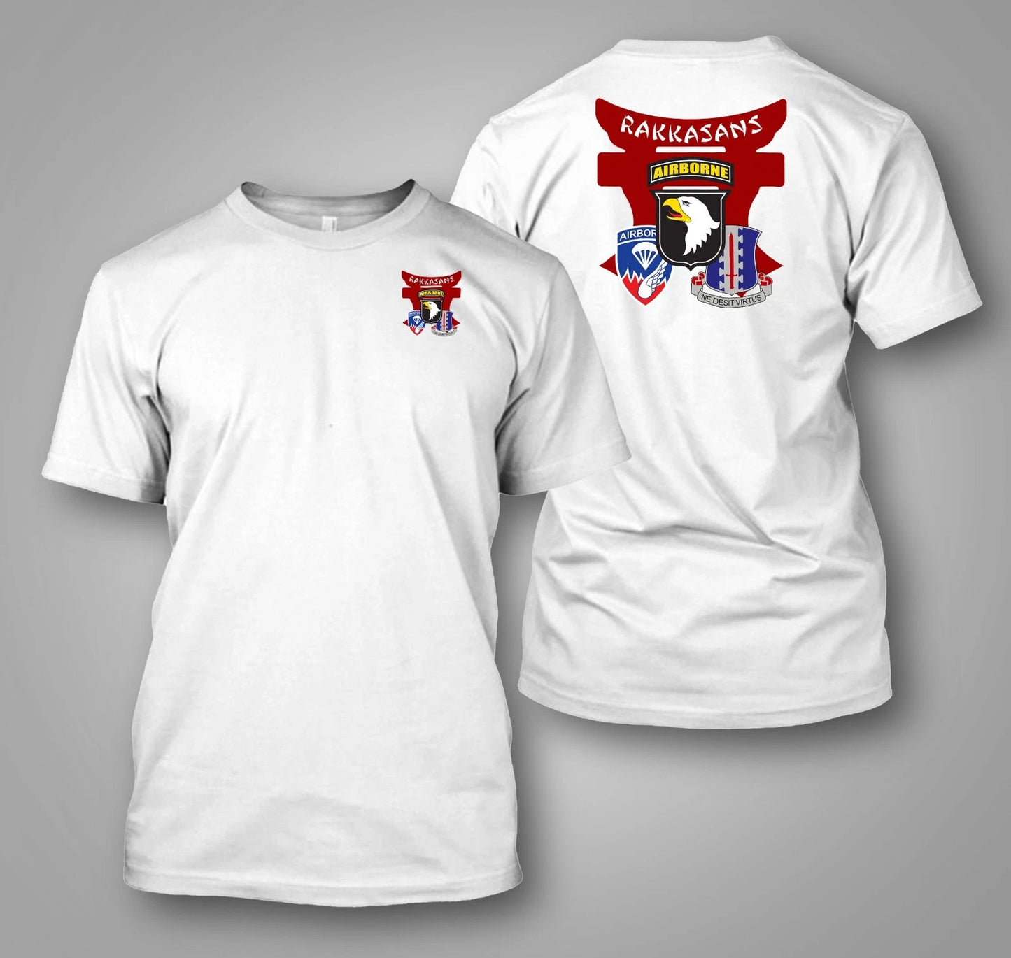 US Army 187th Infantry Regiment Rakkasans 101st - Custom front and back tee
