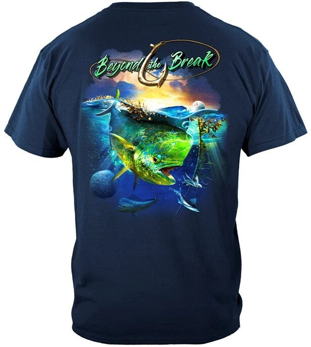 New MAHI DOLPHIN FISH BEYOND THE BREAK T SHIRT FISHING SHIRT