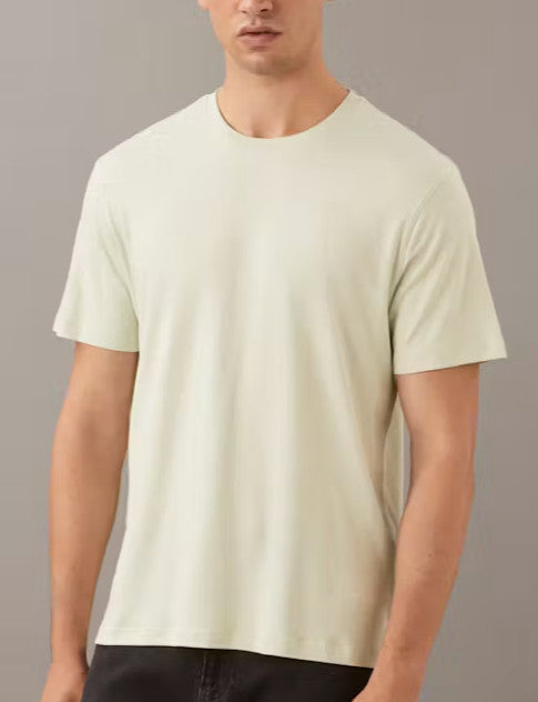 CALVIN KLEIN Light Green T-Shirt Smooth Cotton Lightweight Classic Fit M