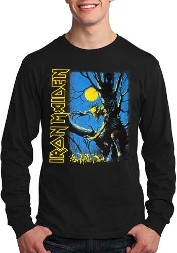 IRON MAIDEN FEAR Heavy Metal Men's Black Long Sleeve