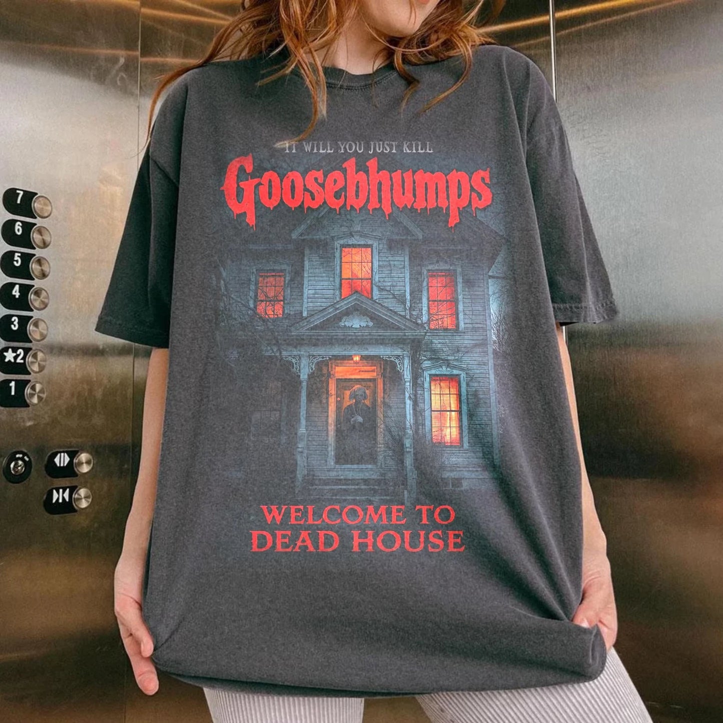Vintage Haunted House Horror T-Shirt Retro Halloween Graphic Tee
