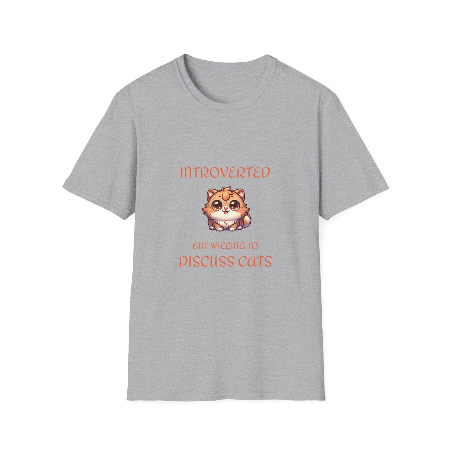 Introverted Cat Lover Unisex Softstyle Cotton Funny T-Shirt 9 Colors