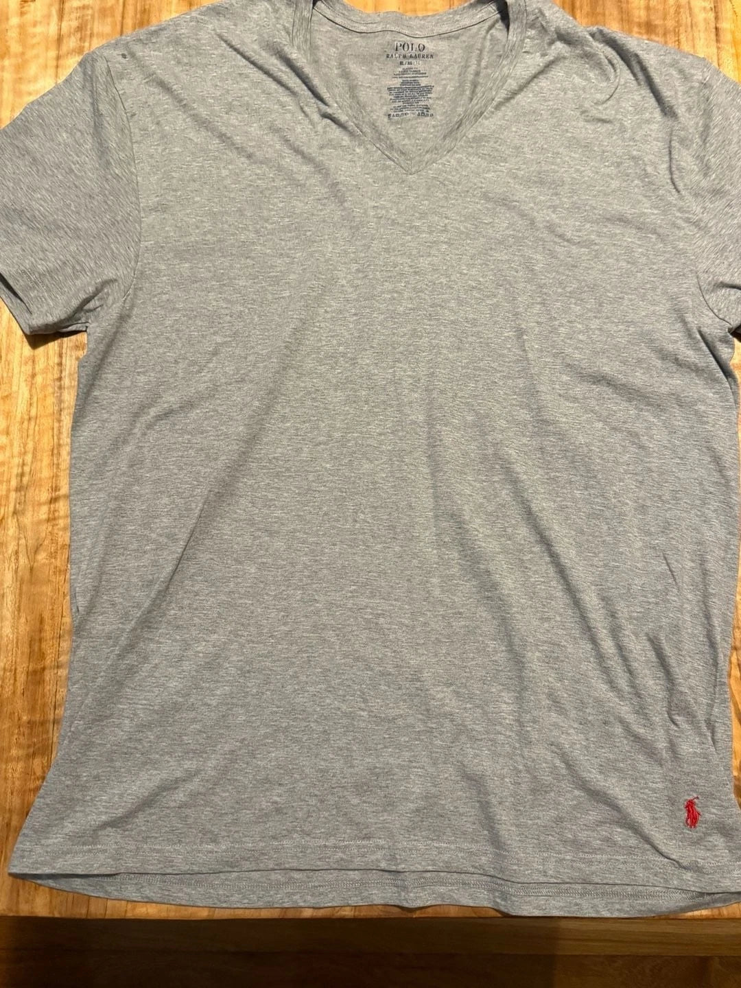 Polo Ralph Lauren Classic Fit V-Neck T-Shirt Grey Size XL