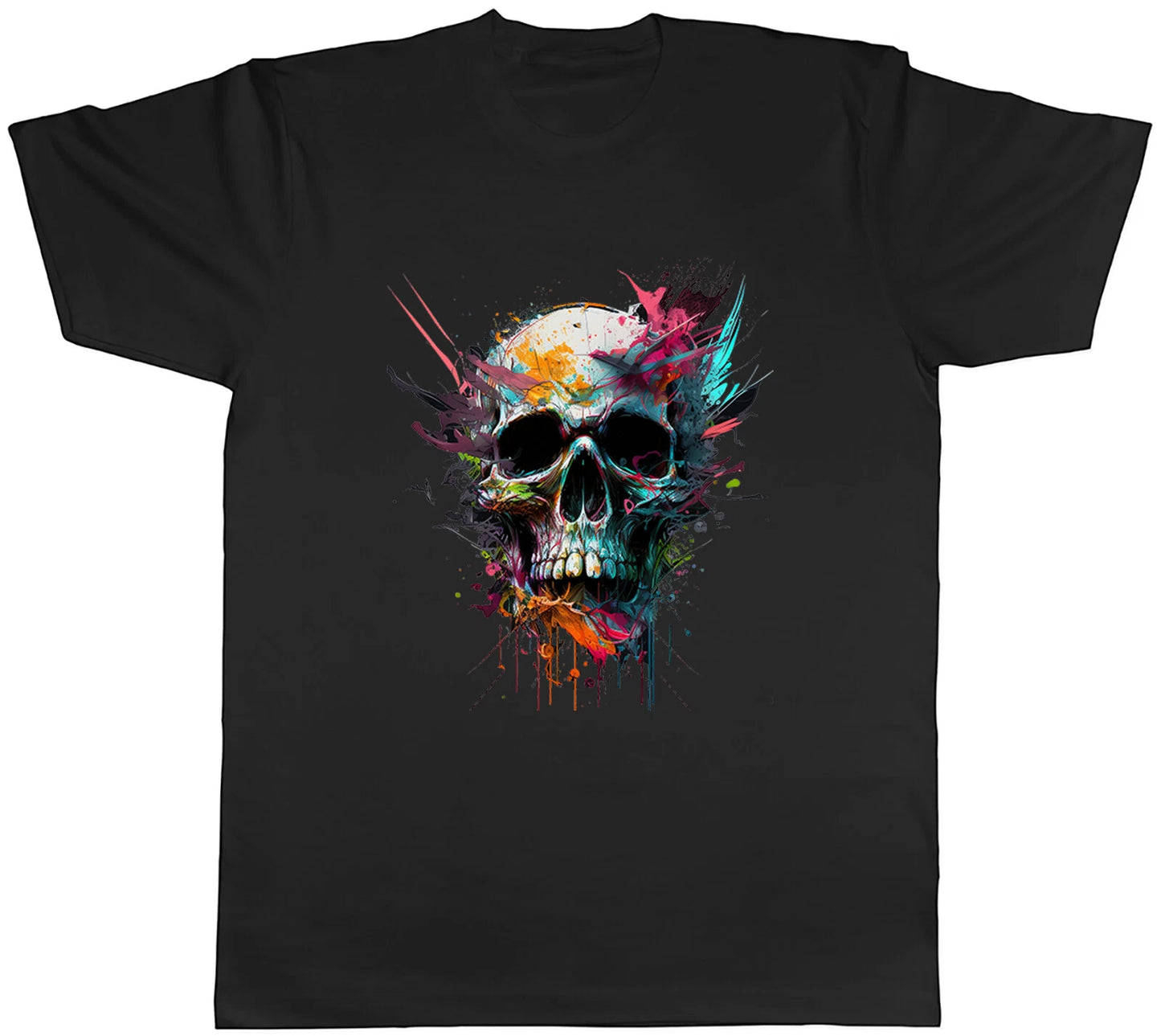 Skull Face Mens T-Shirt Gothic Halloween Emo Goth Unisex Tee Gift