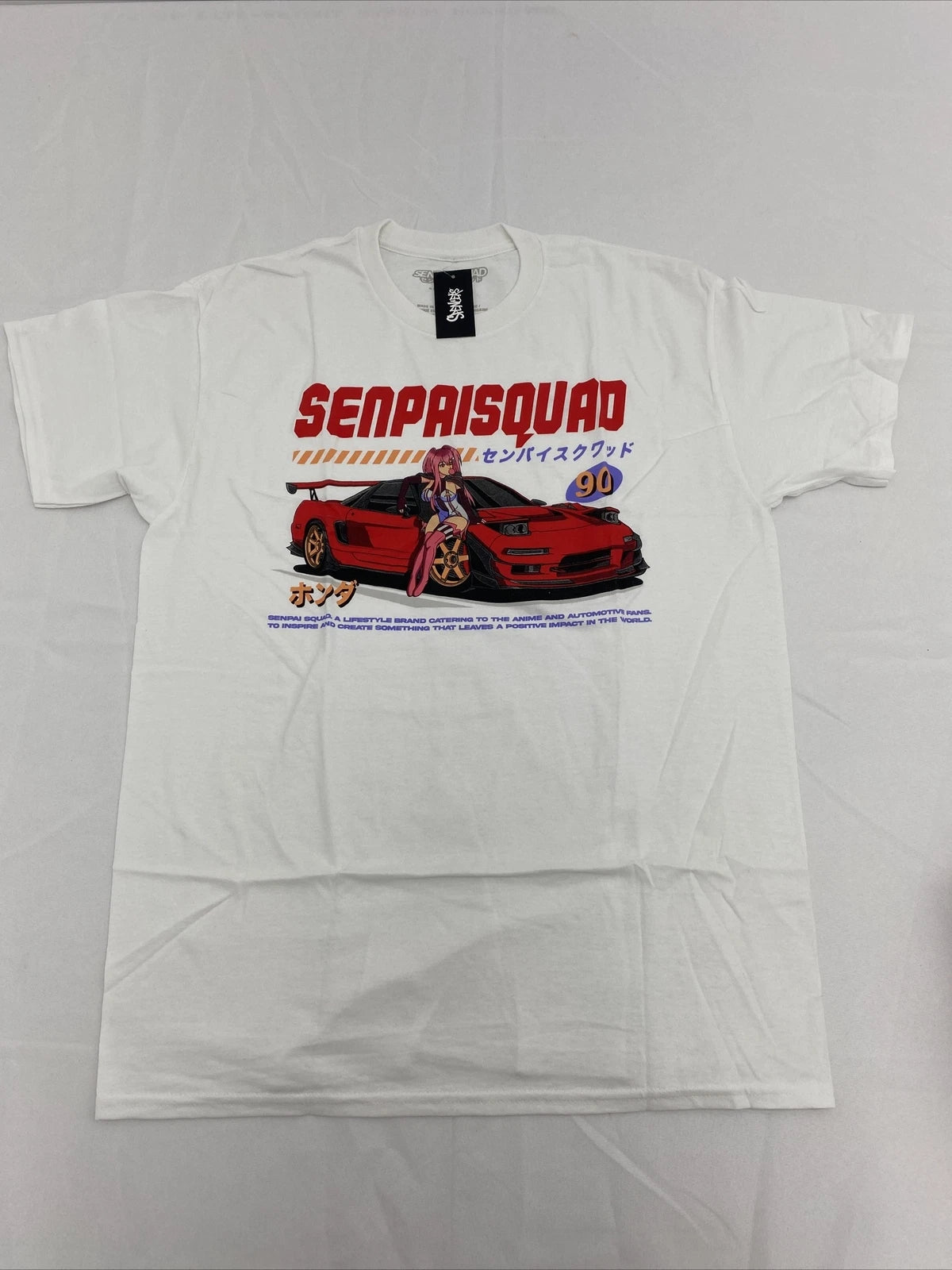 Senpai Squad White 90 Anime T-Shirt Size Large New Spencer