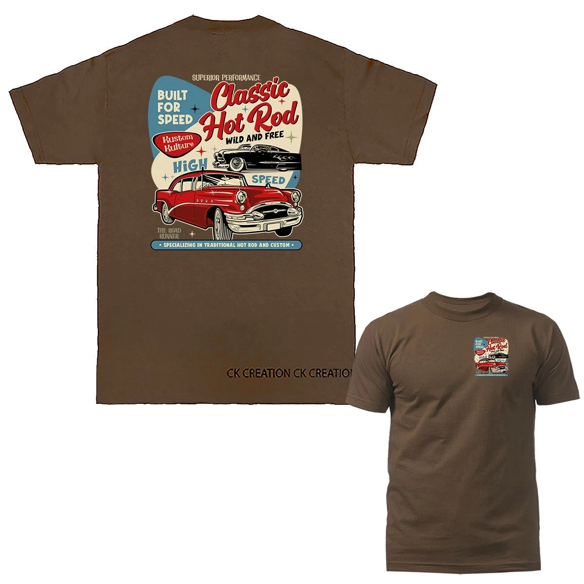 Classic Hot Rod Vintage Custom Car Automobile Graphic T-shirt