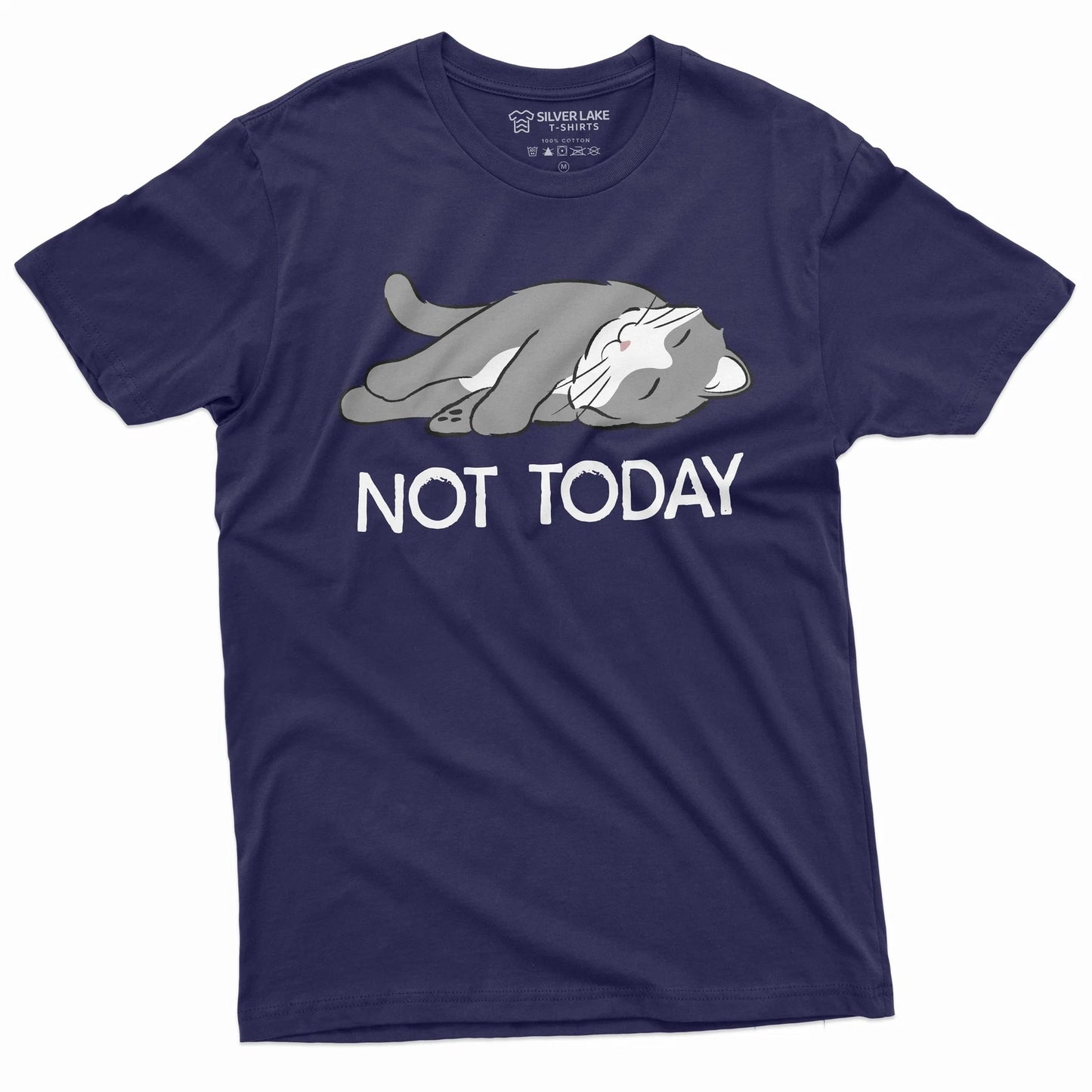 Funny Lazy Cat Not today T-shirt Humorous shirt Cat Lover Gift Lazy Person Tee