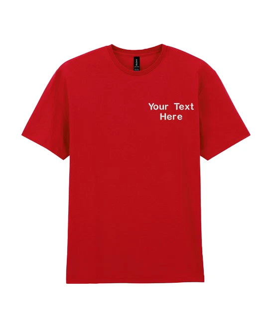Personalised Custom Embroidered Gildan Light Cotton Adult T-Shirt Short Sleeve