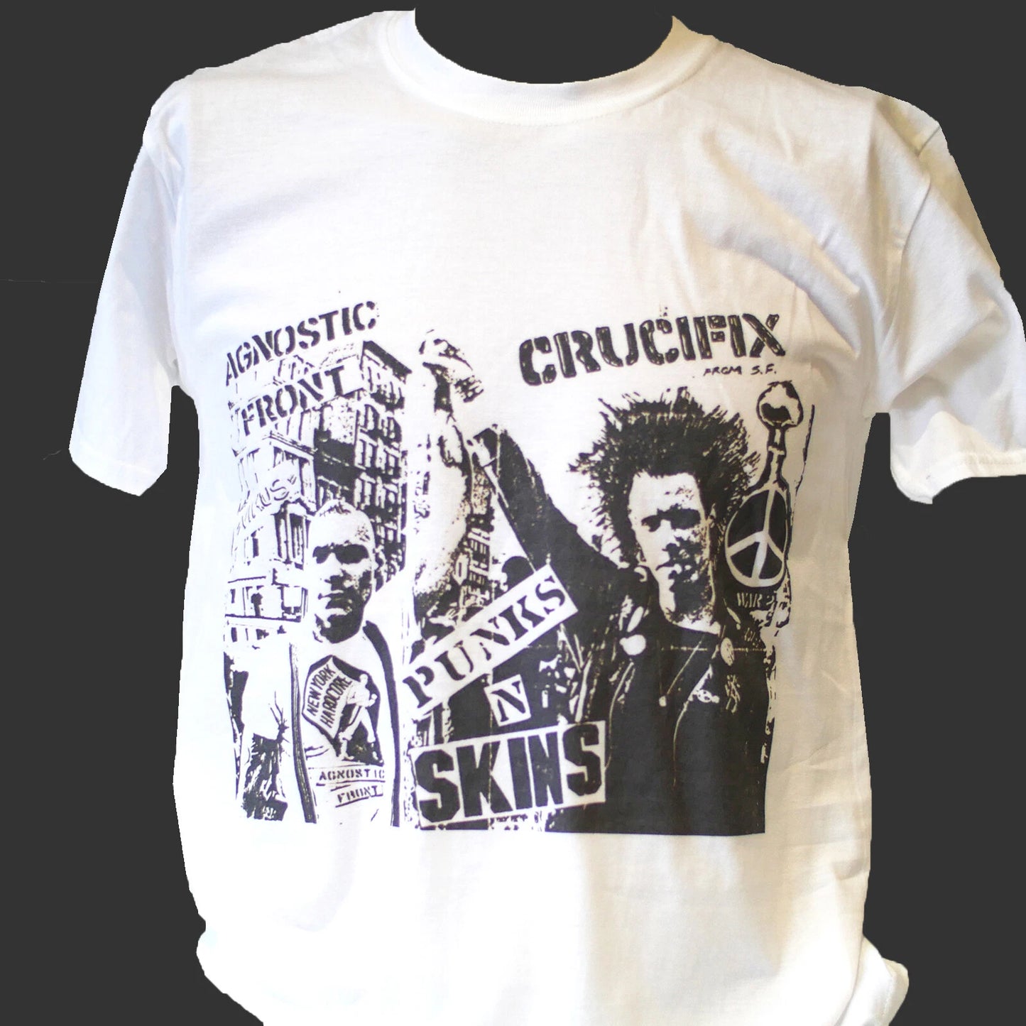 AGNOSTIC FRONT CRUCIFIX HARDCORE PUNK ROCK FLYER T-SHIRT unisex S-3XL