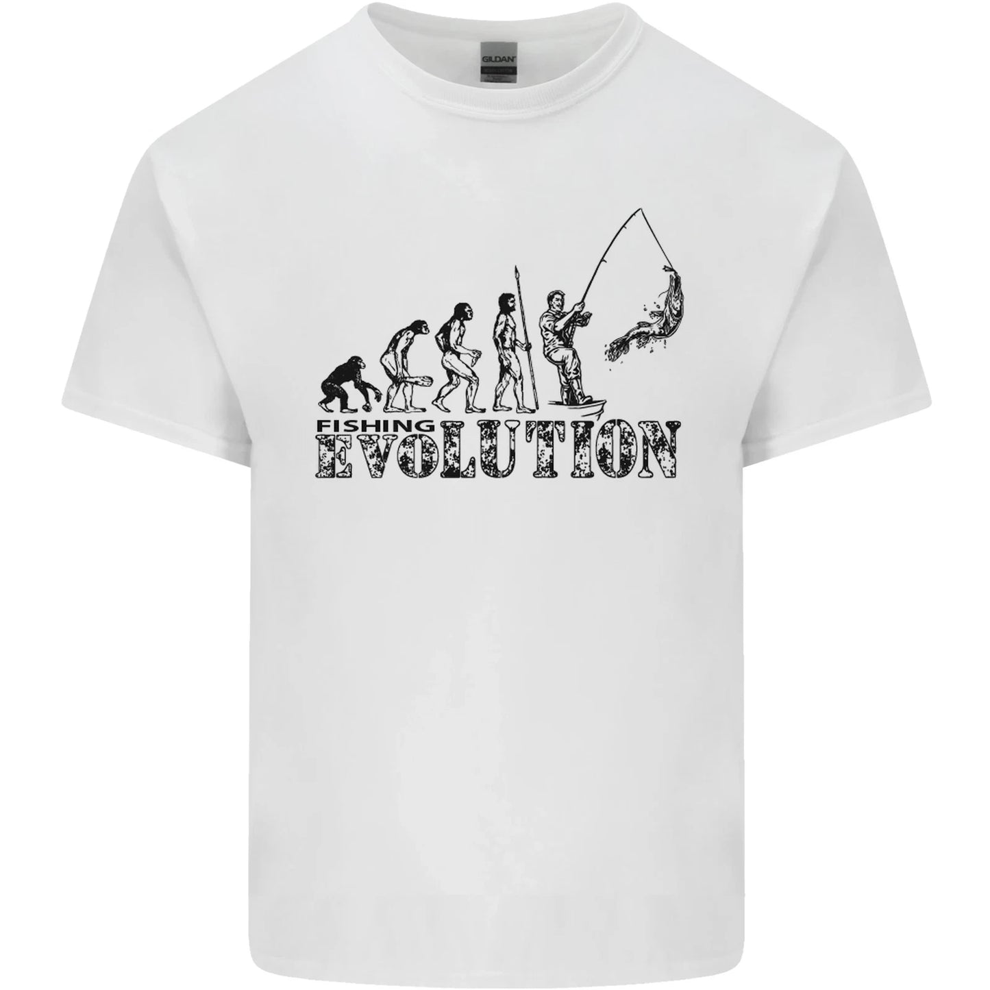 Evolution of a Fisherman Funny Fisherman Mens Cotton T-Shirt Tee Top