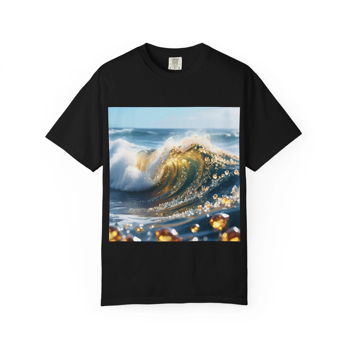 Comfort Colors Gemstone Ocean Wave Shirt | Luxury Gold Water Aesthetic Tee Gift