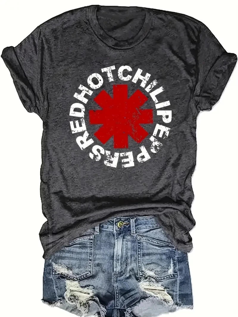 RED HOT CHILI PEPPERS ASTERISK T-SHIRT FEMALE SIZE (MED) - FREE SHIPPING!!