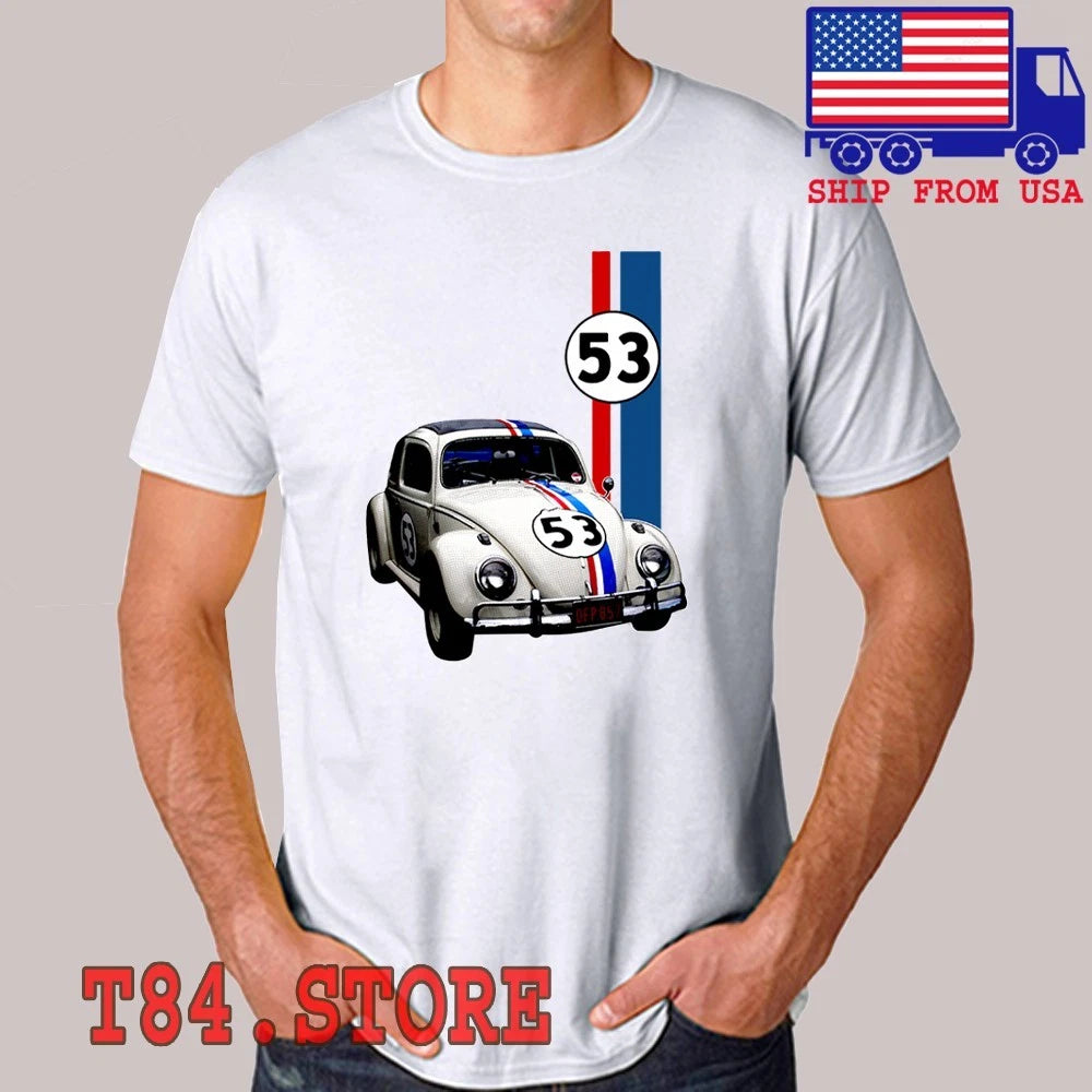 Herbie 53 The Love Bug 90's Movie Men's White Size S to 5XL
