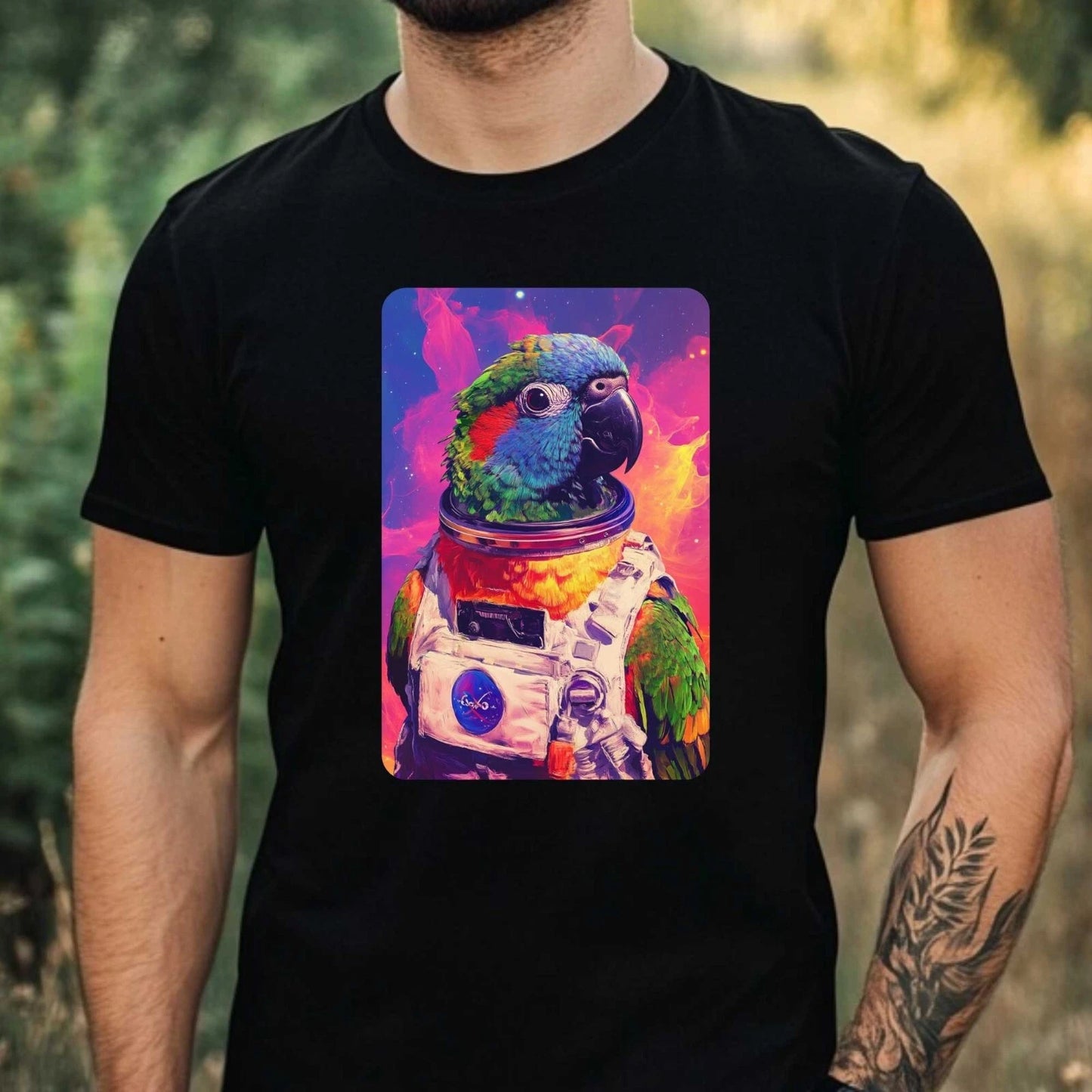 Men's Rainbow Lori Astronaut Print Cotton T-Shirt Size XS to 5XL