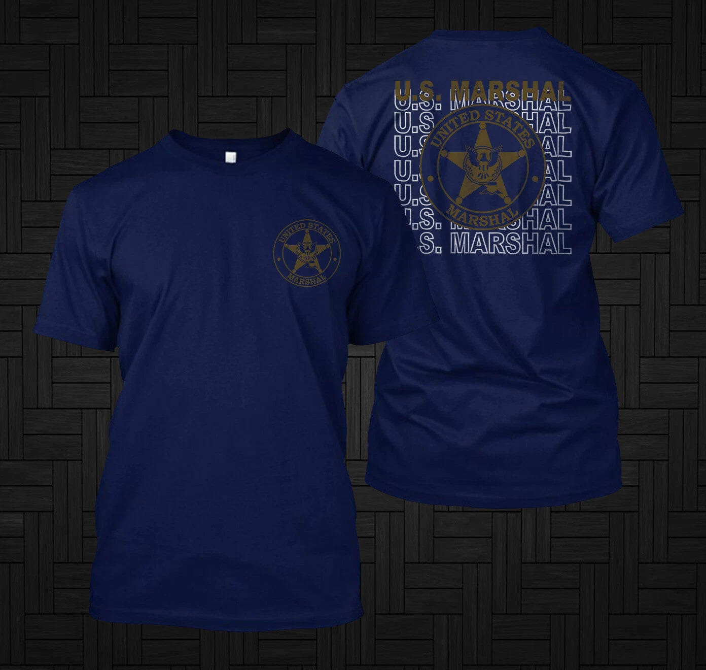 U.S. Marshal Police Military Special Force - Custom front and back t-shirt tee