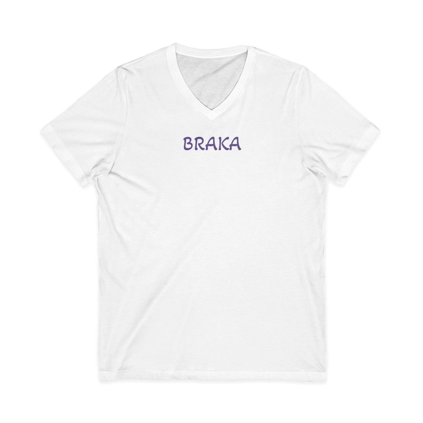 BRAKA V‑Neck Tee | Simple Handwritten Text T‑Shirt
